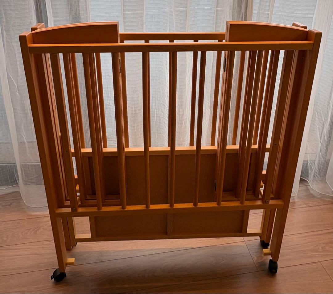 石崎家具 ハイタイプ ミニベビーベッド ワンタッチハイベッドプチ【B品】日本製