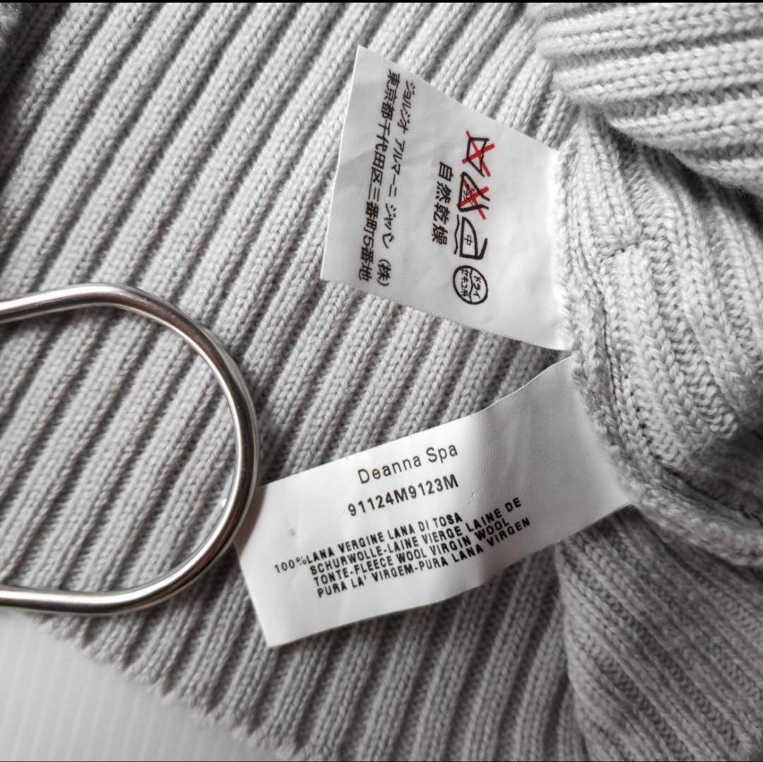 【正規品】EMPORIO ARMANI グレー ハイネックセーター 48 ジップ