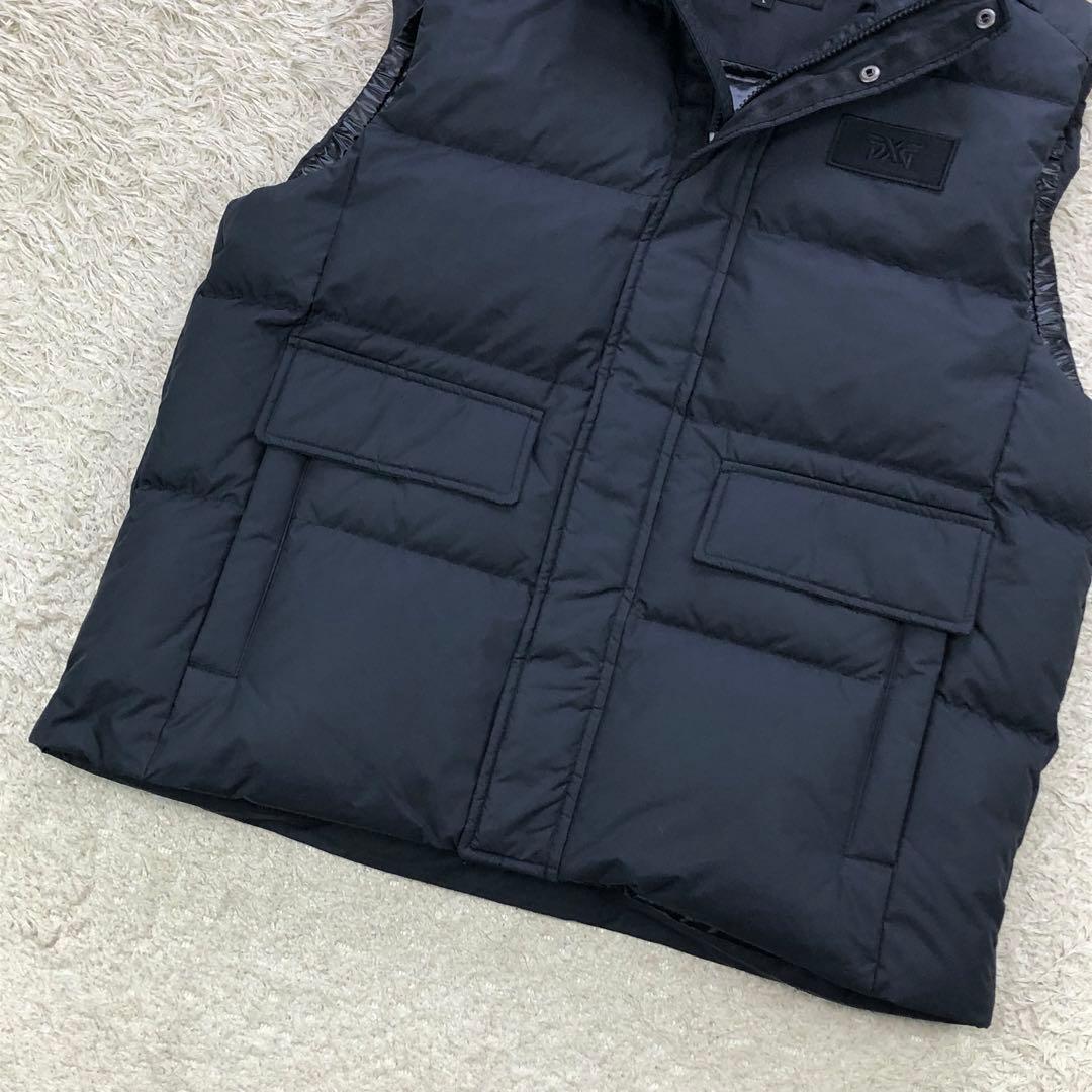 美品⭐PXG グースダウンベスト ゴルフウェア Lサイズ フード着脱可 ブラック