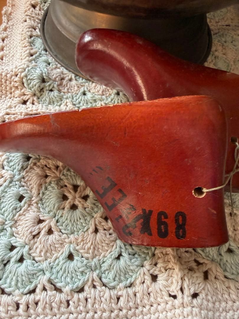 アンティーク木製靴型 子供ブーツ型 飴色レア 3 1/2E E シューモールド