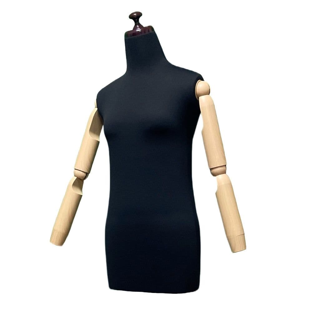 和装トルソー可動腕ブラック　着付け練習用ボディ　和装ボディ　着付けマネキン腕付き