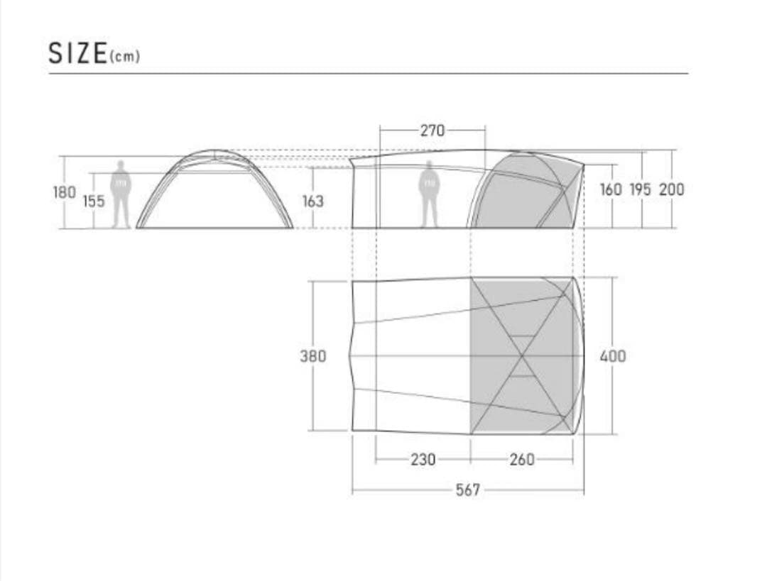 ラーテルワークス２ルームテントボーデンBFブラッシュファイバー