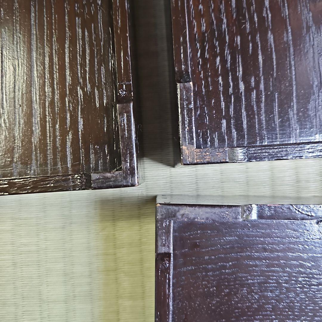 【明治ロマン/1870年物】戦前物 漆塗り弁当箱 漆器 膳の箱 五客 5個朱色