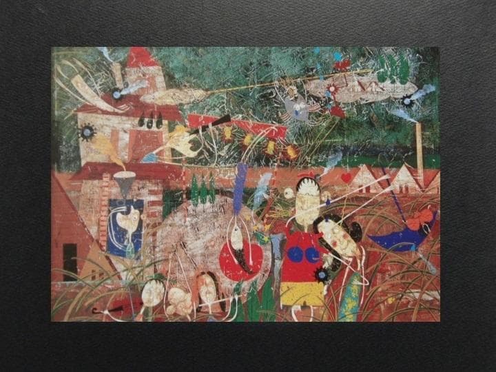 村岡顕美、【うた】、希少な画集より、状態良好、新品高級額装付