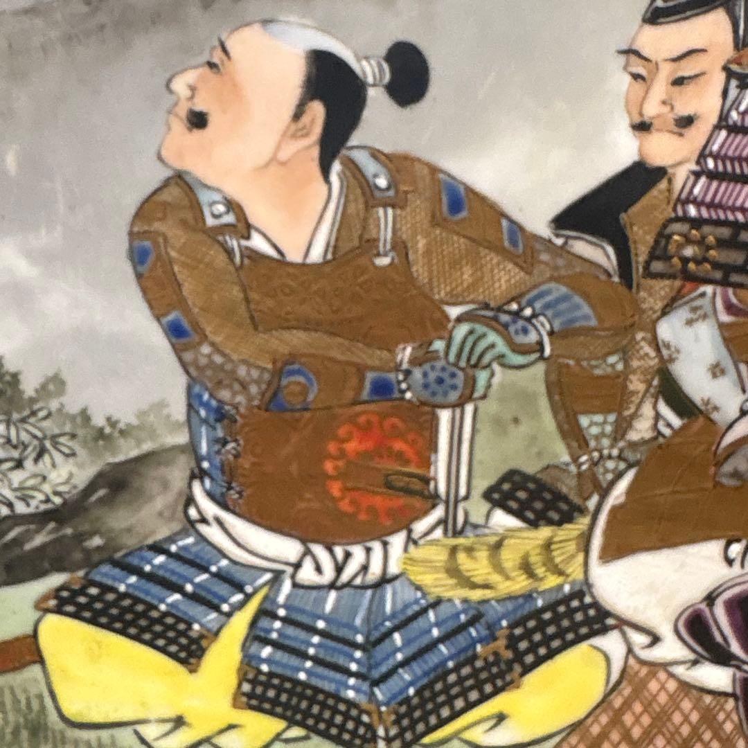 明治時代頃◎九谷焼　武者絵　大皿