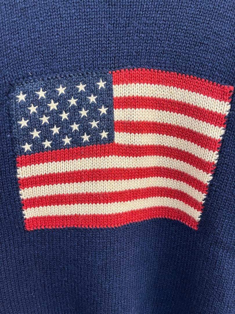 90s' ラルフローレン 星条旗 セーター　SIZE L