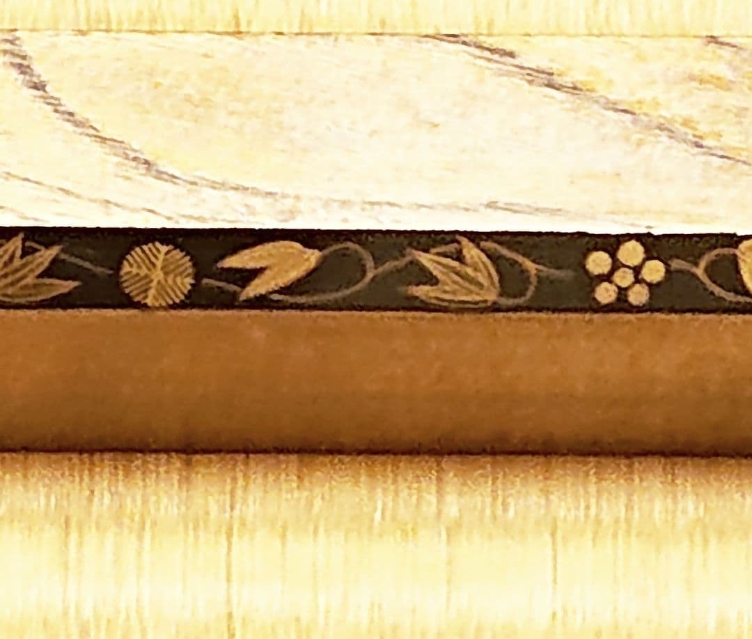 茶道具 炉縁 摺漆(すりうるし) 蒔絵