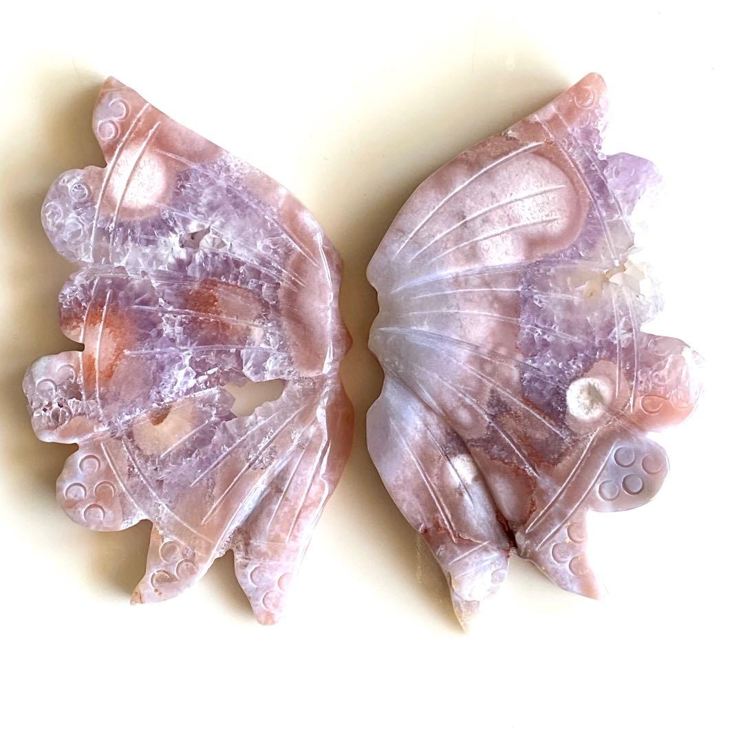 ★★破格大特価【 ピンクアメジスト 蝶々 バタフライ スタンド 彫り物 】