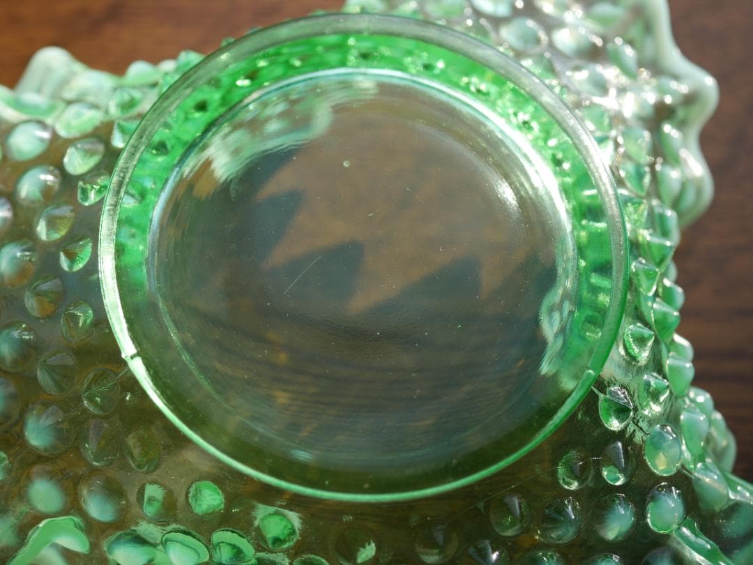 フェントン１９４０年 稀少 グリーンオパールセントホブネイル ウランガラス