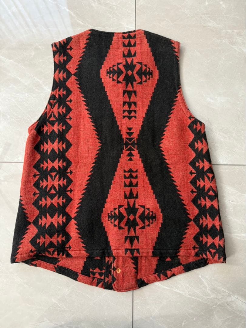 KAPITALウールラグベスト/ネイティブ柄/4ポケット/ナバホブランケット