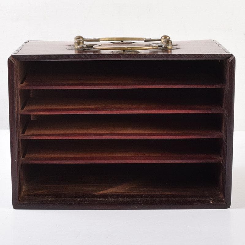 中国　竹嵌　骨牌　背竹牌　麻雀牌　唐木箱付　M　8054