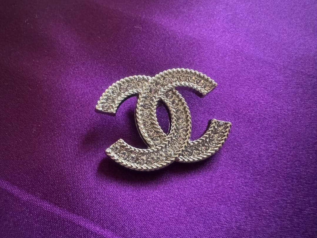 シャネル ダブルCロゴ ヴィンテージブローチ シルバー