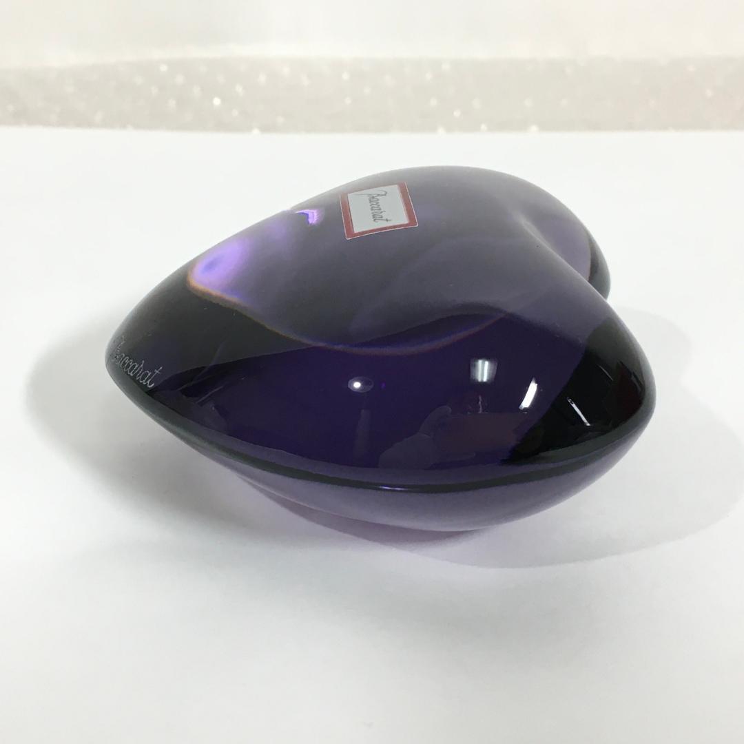○希少美品！ Baccarat バカラ ハート ペーパーウェイト パープル 紫