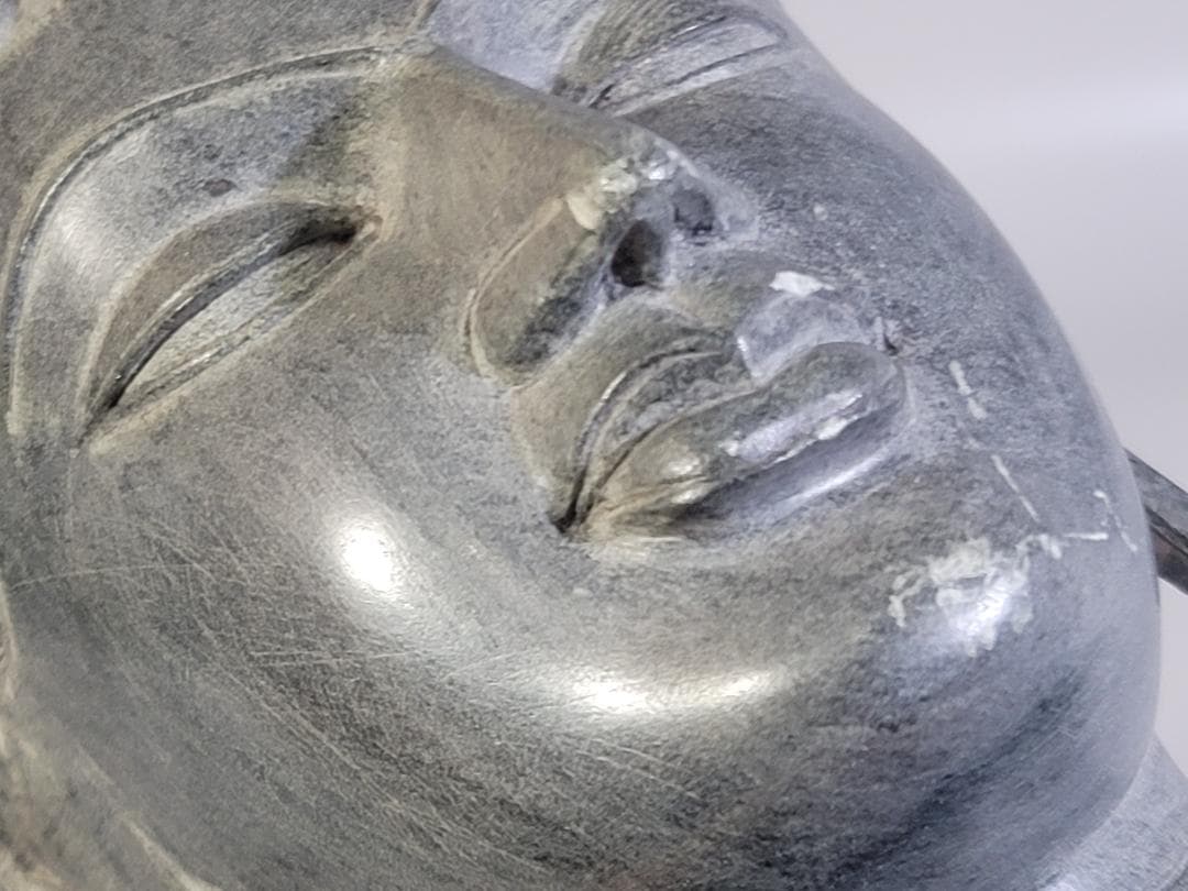 石仏 仏頭 置物 在銘 DT421