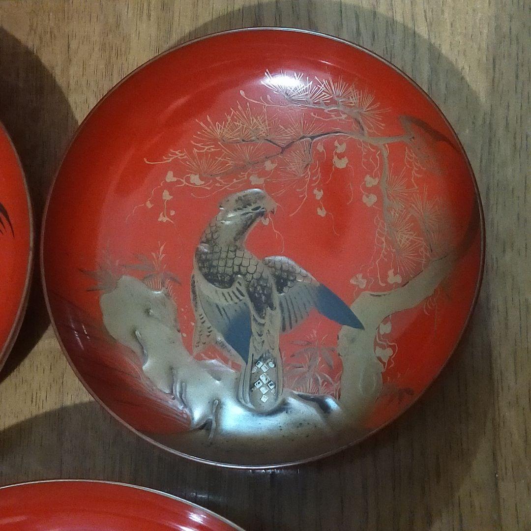 【明治、大正、昭和レトロ】本漆塗 七枚重ね盃 台座付