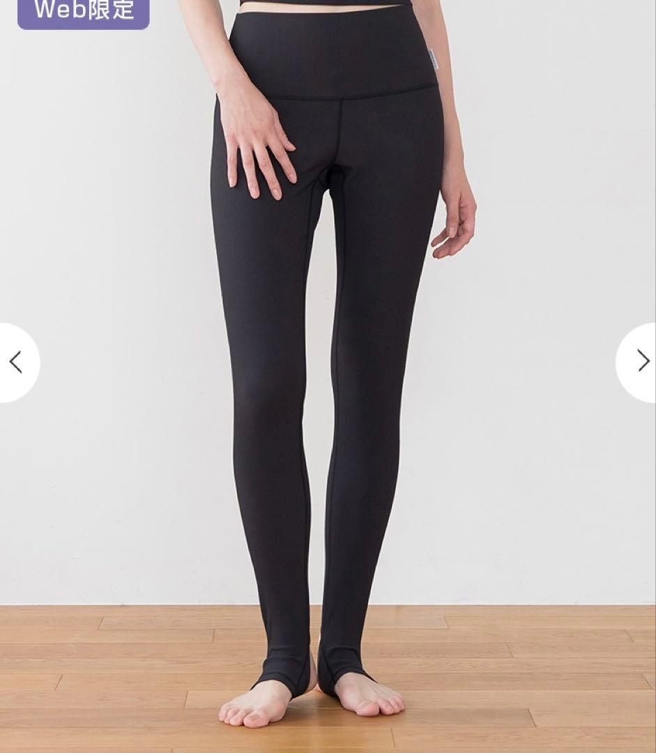 SUKARA リブソリッドトレンカ ブラック S ヨガレギンス