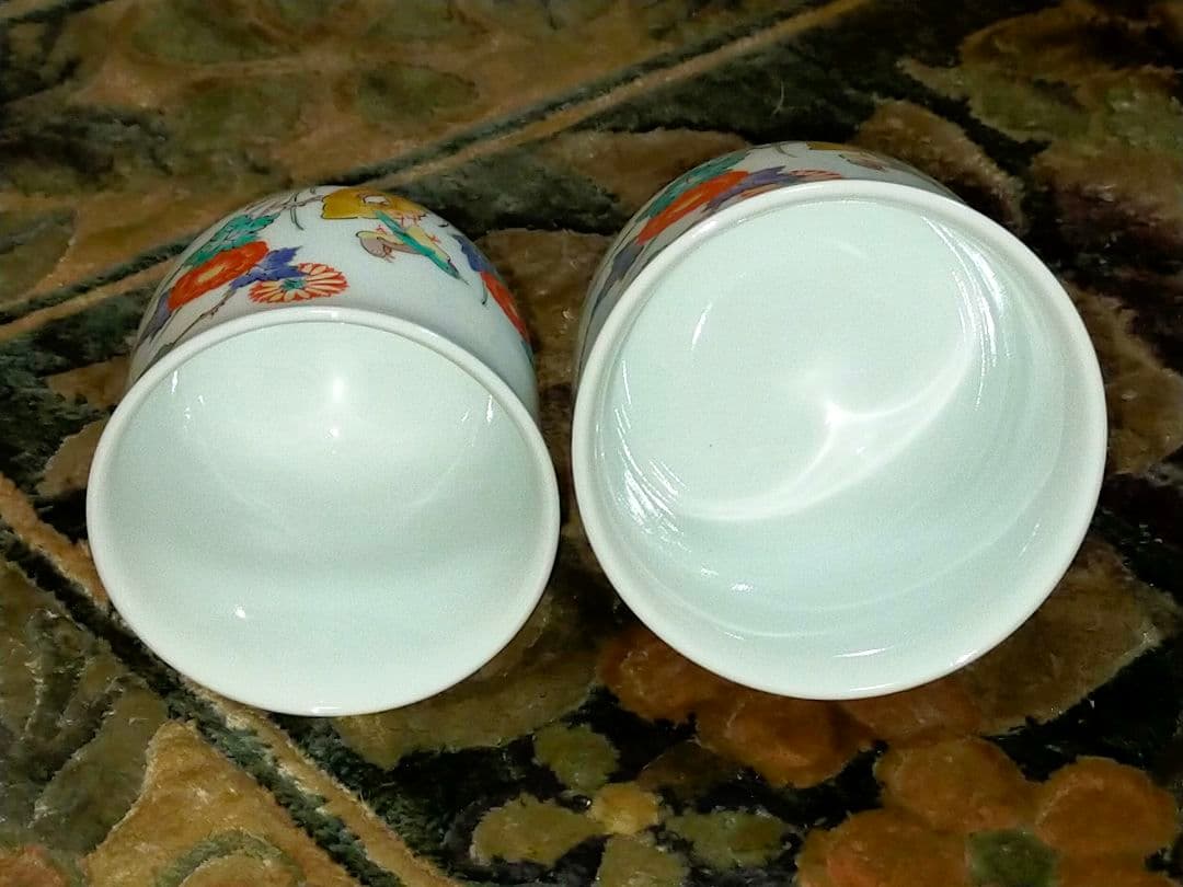 ♥未使用♥　人間国宝　十四代　酒井田柿右衛門　夫婦　湯飲み　湯呑み　共箱付