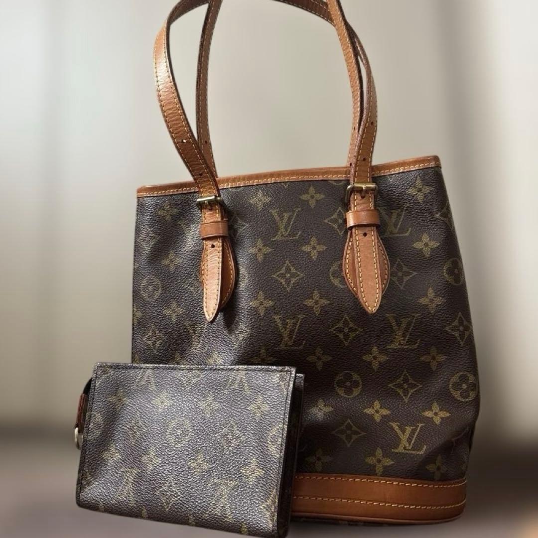 【ルイ・ヴィトン 】美品トートバッグ（バケツ型） & ポーチ セット