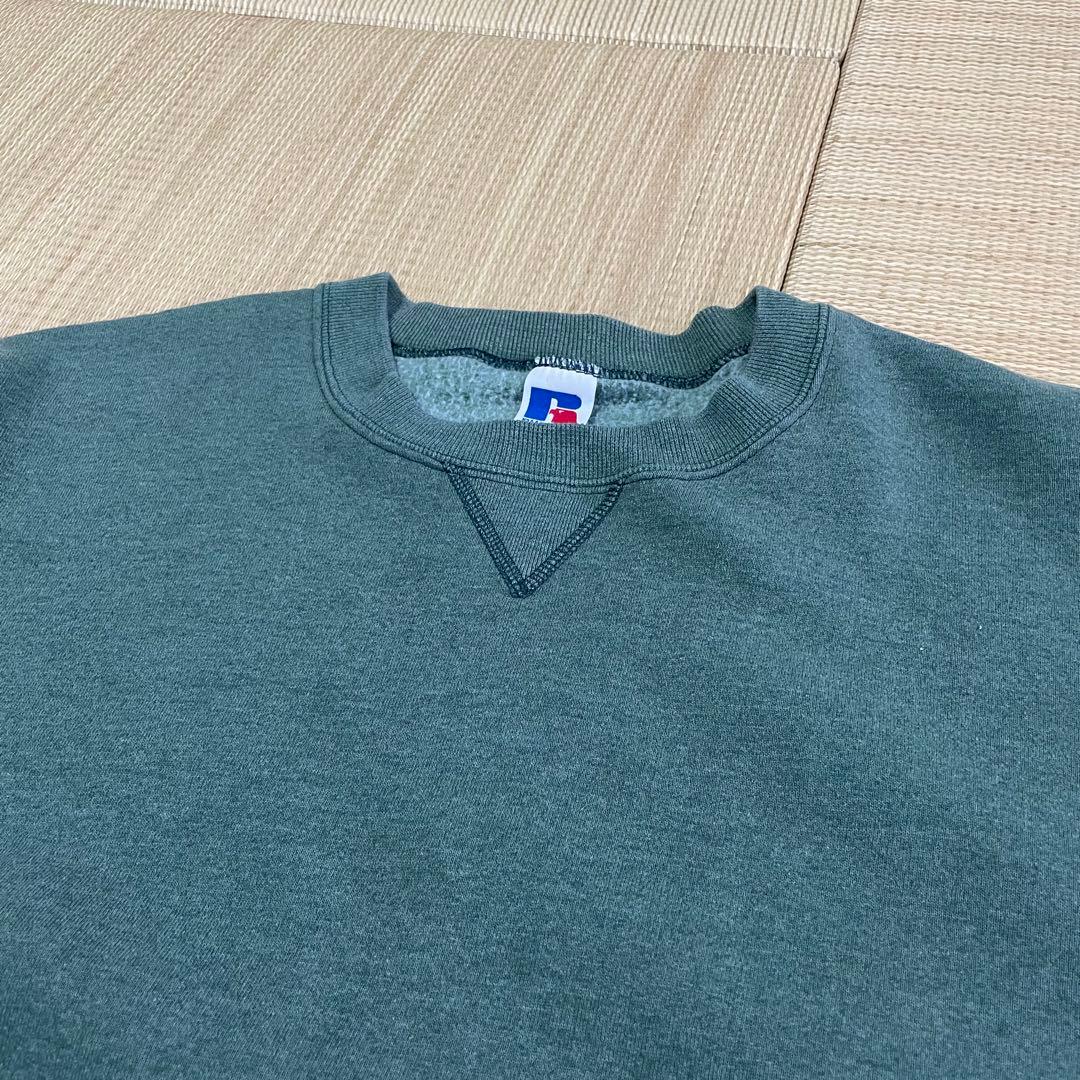 G*l様 90s USA製 ラッセルアスレチック 無地 スウェット 杢グリーン