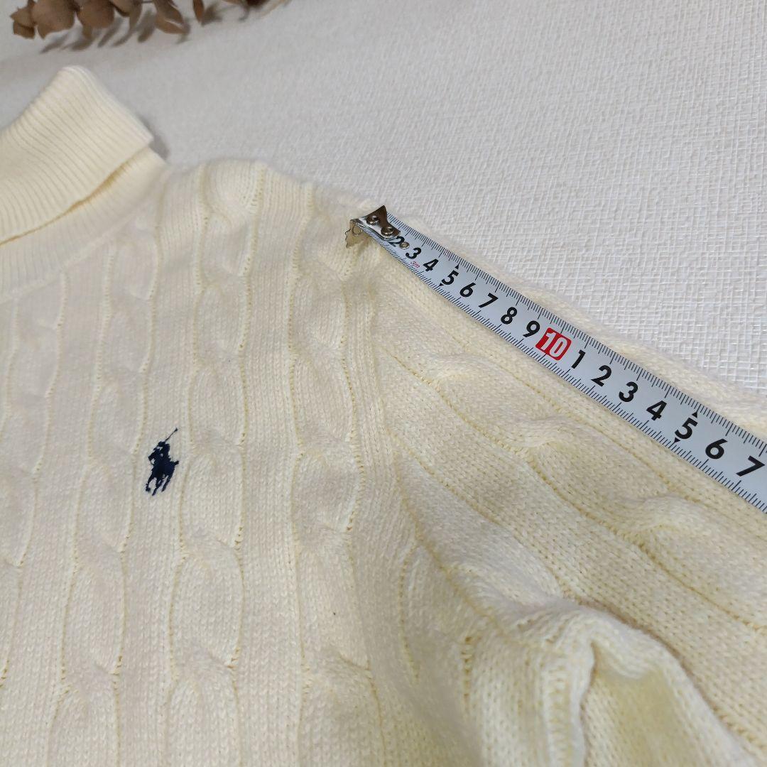 ポロラルフローレン　ケーブルニットハイネック　タートル　アイボリー