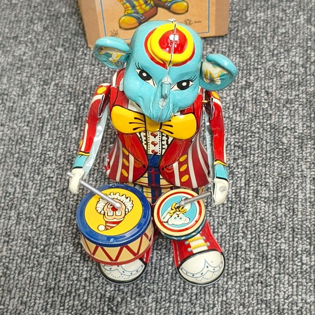 Elephant Drummer 象のドラマー レトロ金属製 ブリキ　おもちゃ