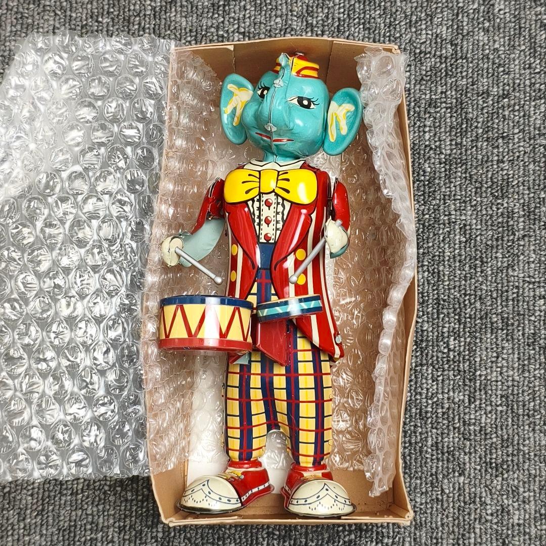 Elephant Drummer 象のドラマー レトロ金属製 ブリキ　おもちゃ
