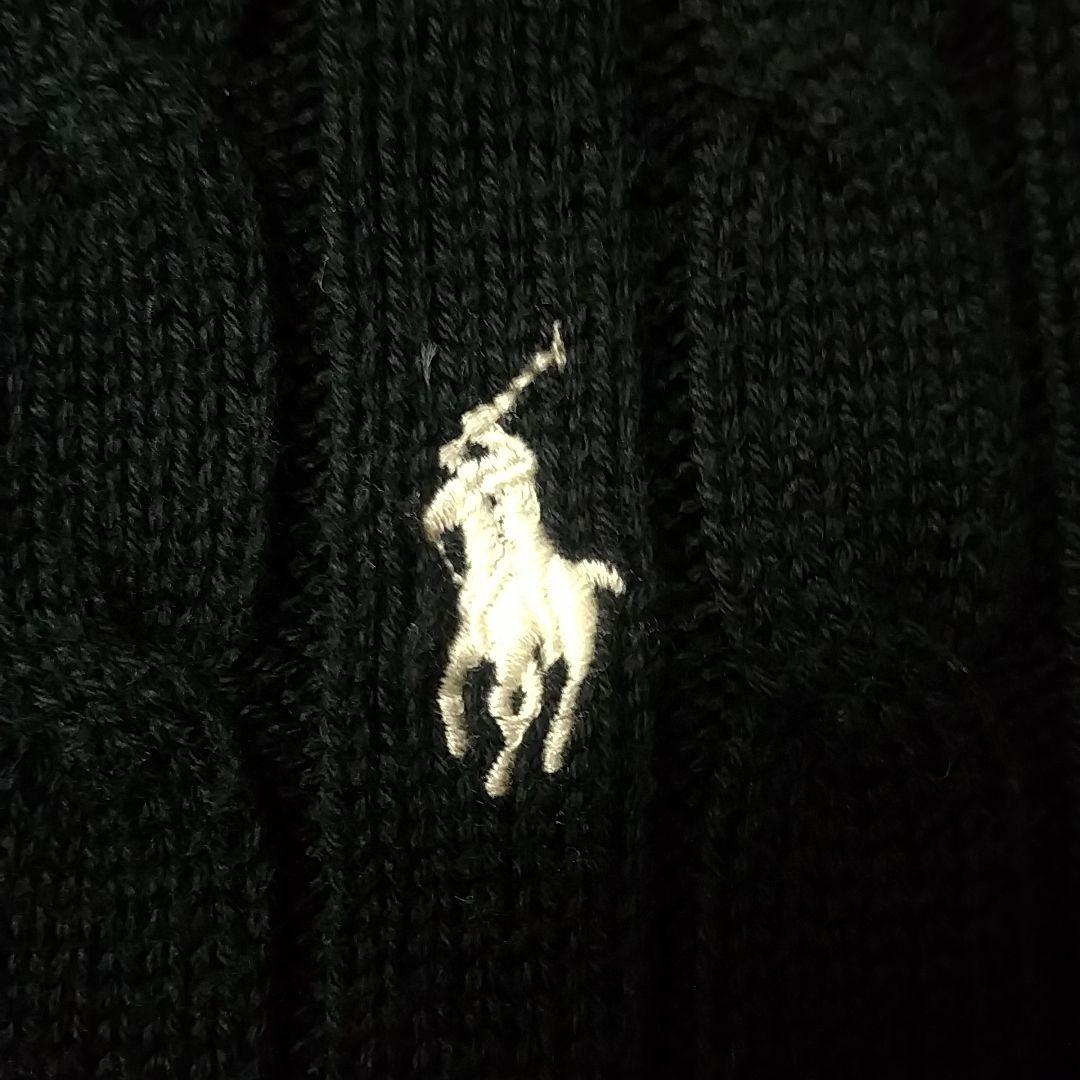 人気定番☆ポロラルフローレン 刺繍ロゴ ケーブル ローゲージ ニット L