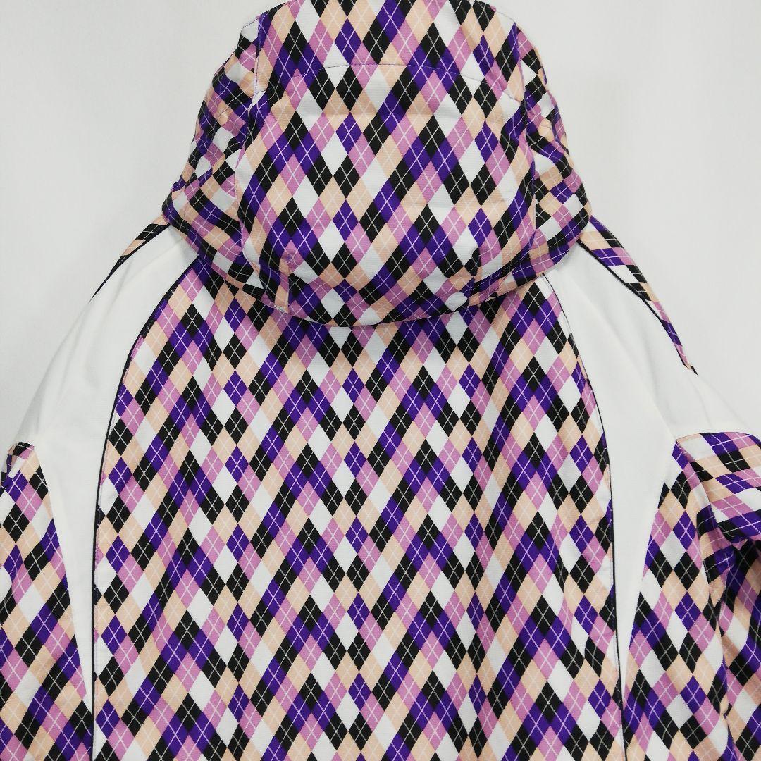 レディース LLサイズ スキーウェア ジャケット アーガイル パープル系 女性用