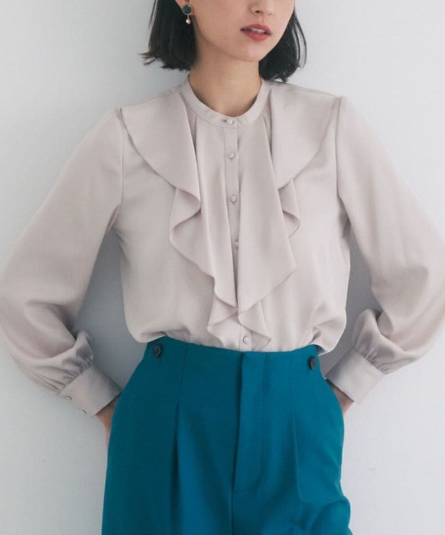 【1284】新品　アナイ　サテンアムンゼンフリル　ブラウス　フォーマル　38