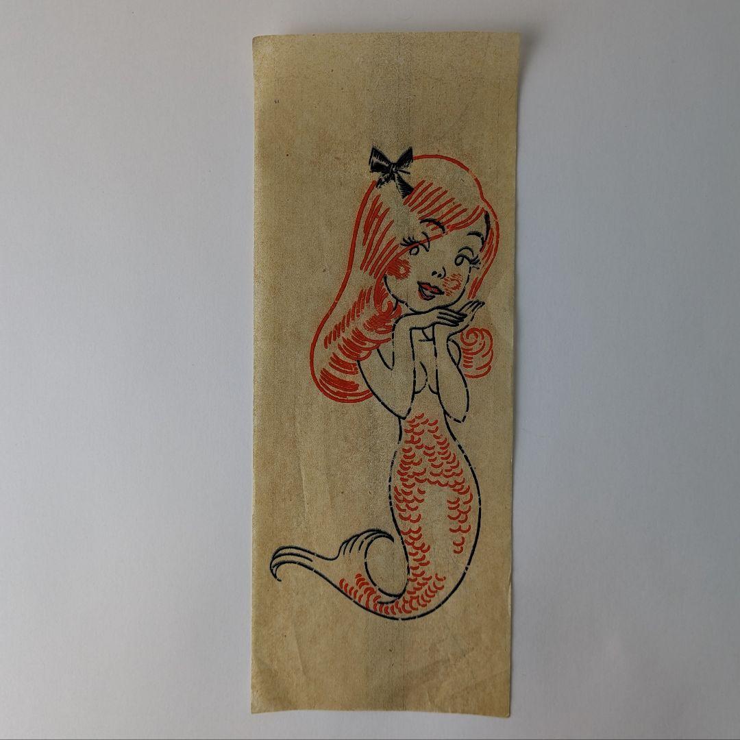 レア ビンテージ 転写紙 アイロンプリント マーメイド 人魚 50s 60s