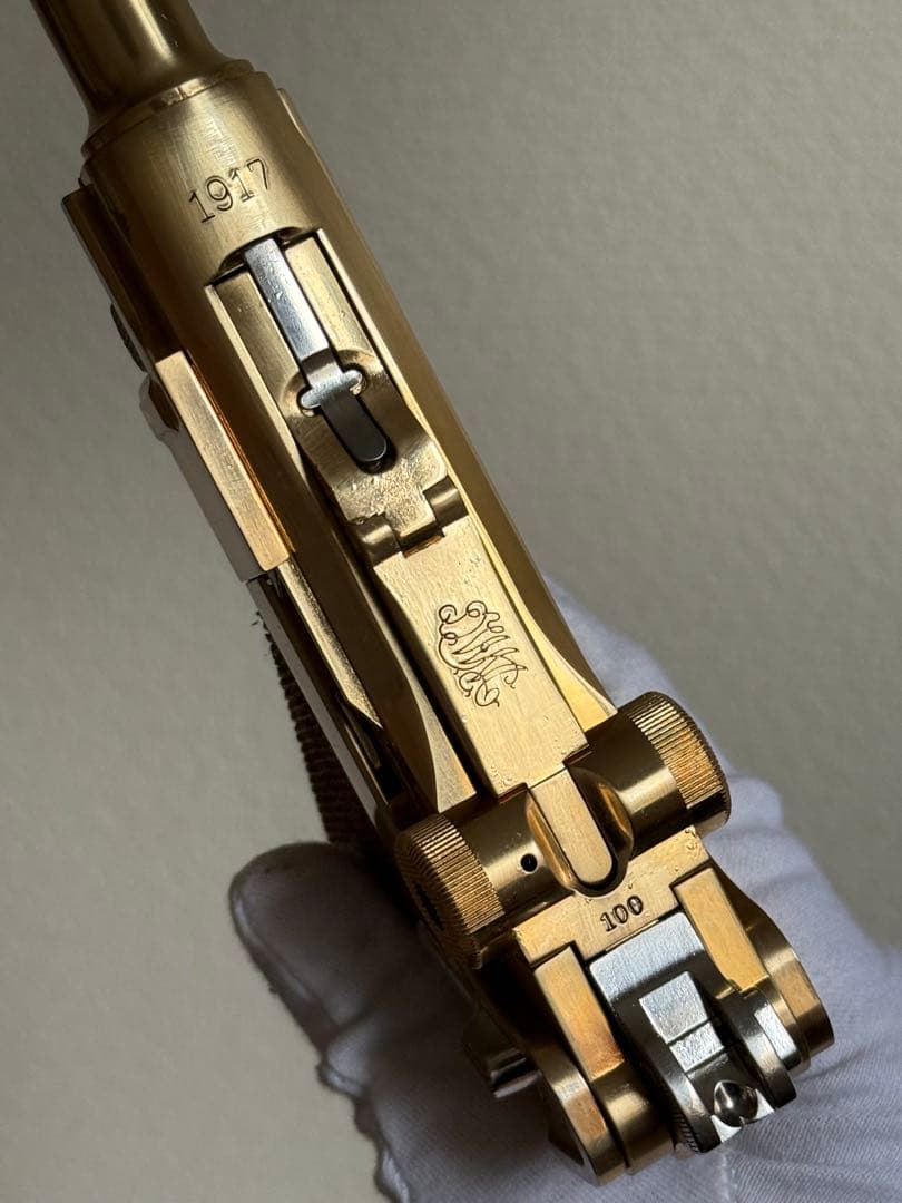 マルシン ゴールド ルガー P08 6インチ SMG 金属 モデルガン 金メッキ