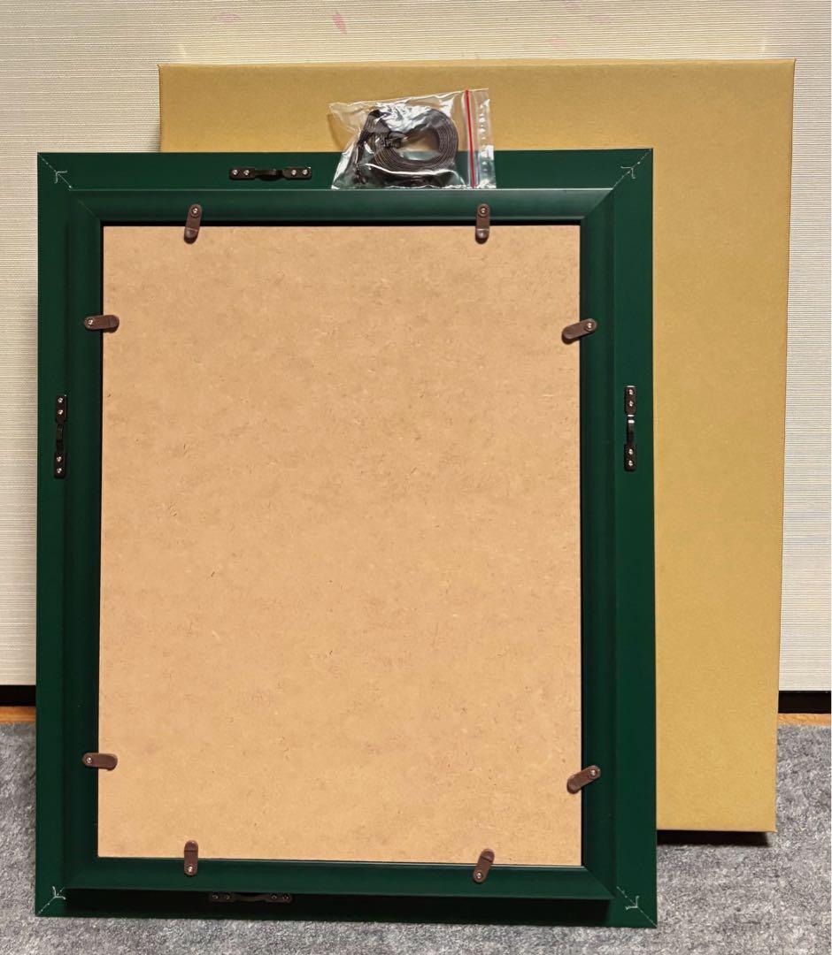 【F4号】手描き油彩画　水森亜土　額縁　未使用額　絵画　サイン　人気作家　女性