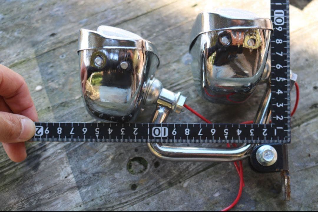 【新品未使用】 ダブル　ヘッドライト　専用ステー付き　チョッパー　ハーレー