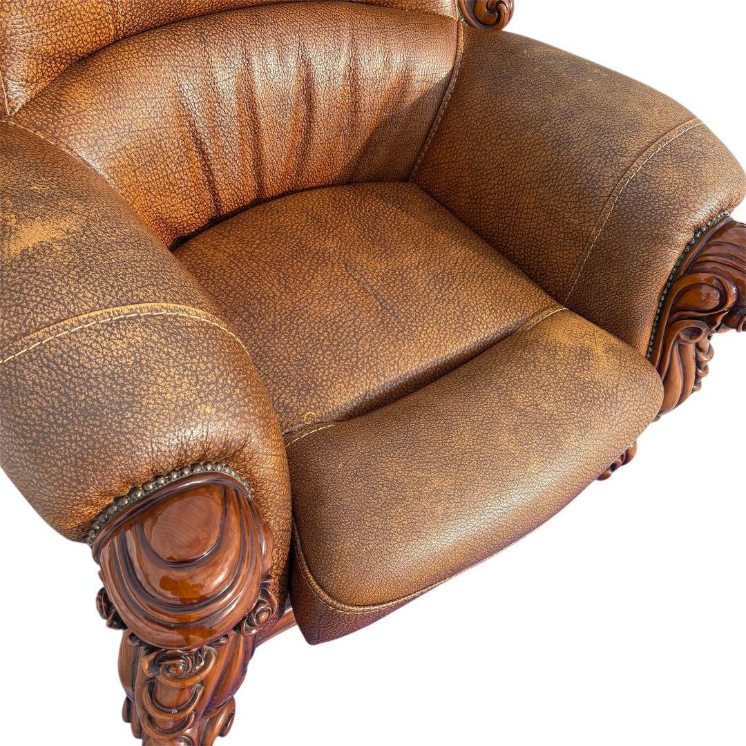 【送料込】ロココ調　ヴィンテージソファー　1Pソファ　ヨーロピアン　アンティーク