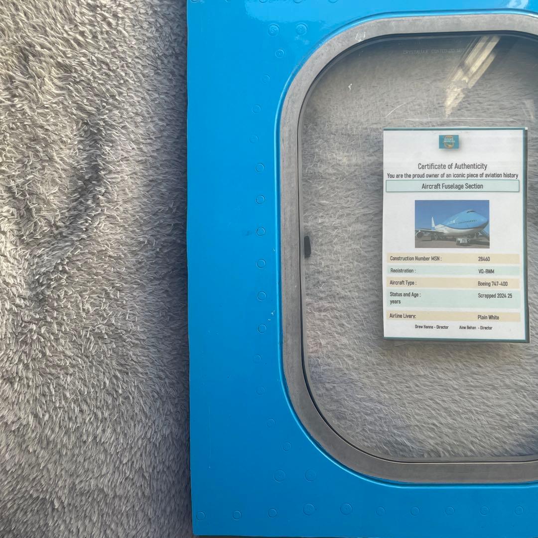 KLMオランダ航空 B747-400M PH-BFV 窓 本物の航空機部品