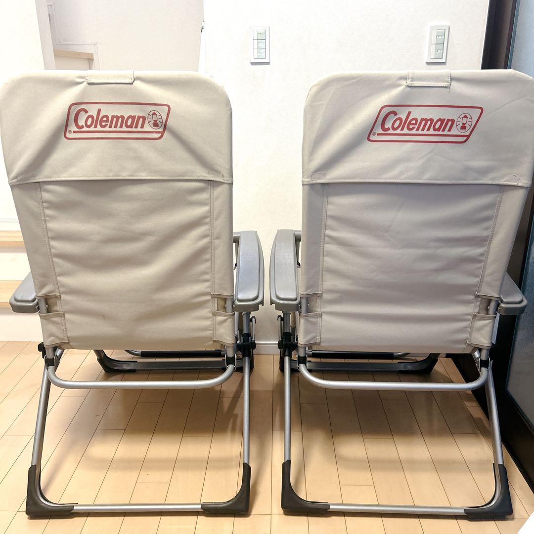 【2脚セット】希少 Coleman フリーリクライニングチェア 廃盤品 ベージュ