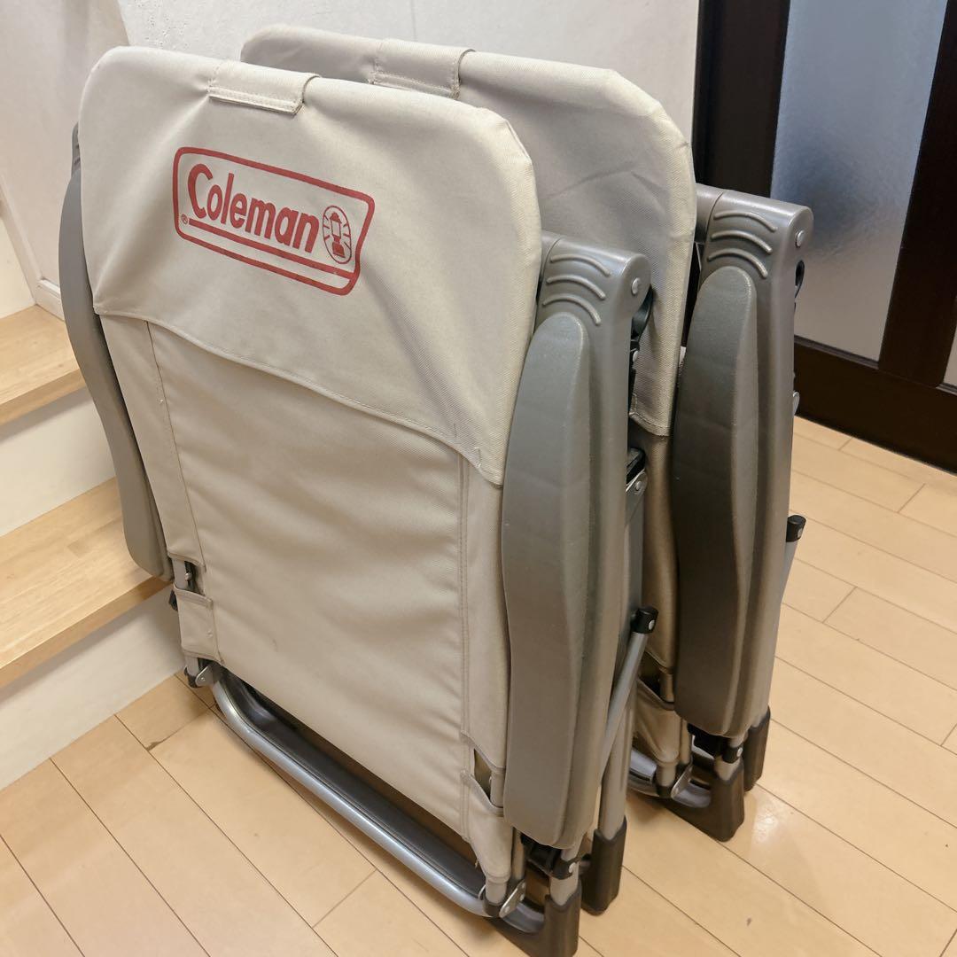 【2脚セット】希少 Coleman フリーリクライニングチェア 廃盤品 ベージュ