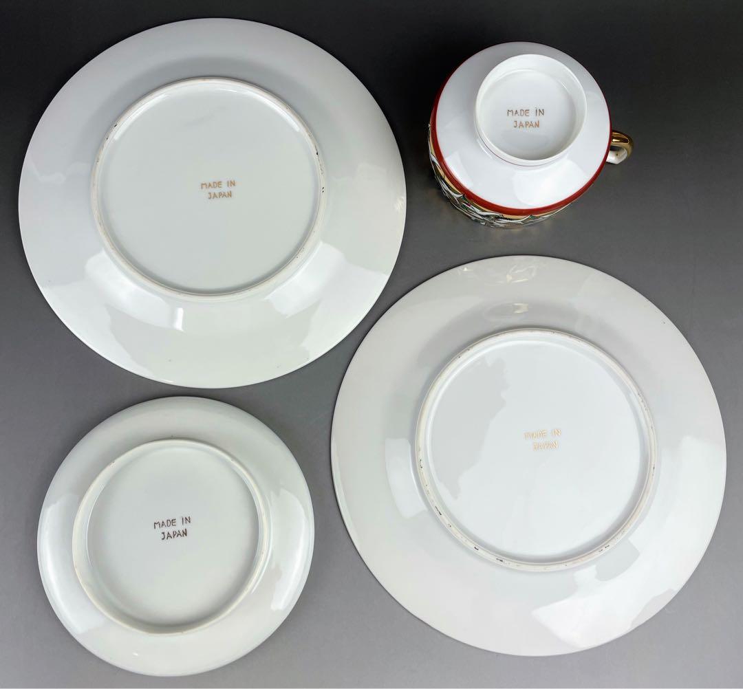 【希少】九谷焼 1000クレーン 鶴 カップ ソーサー 2プレート セット