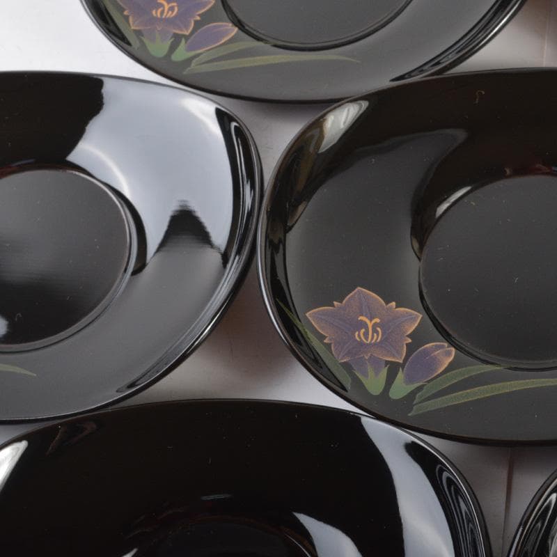 輪島塗　五島屋謹製　煮物碗・吸物碗・皿・茶托・盆　共箱　全41点　F　6292A