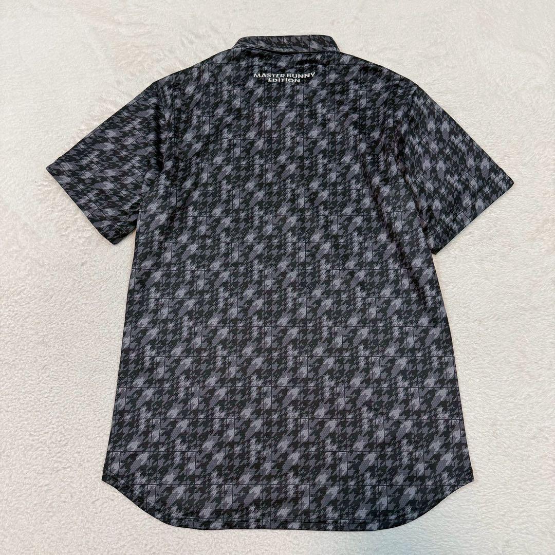 新品 MASTER BUNNY カッターシャツ ゴルフ 千鳥格子 刺繍 ロゴ