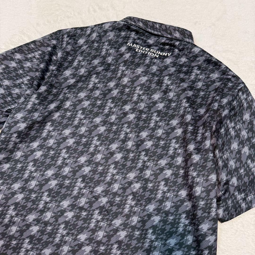 新品 MASTER BUNNY カッターシャツ ゴルフ 千鳥格子 刺繍 ロゴ