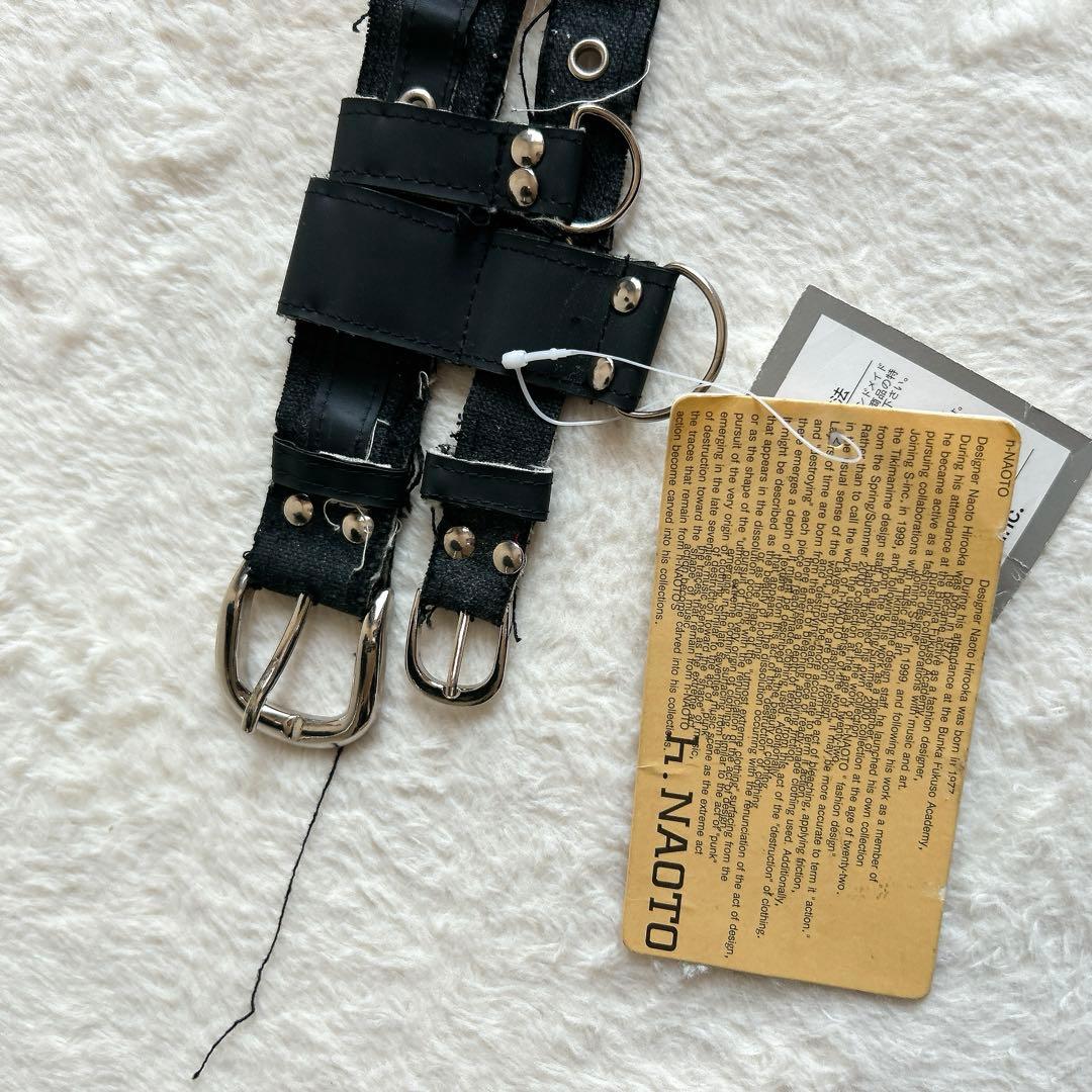 希少 タグ付き h.NAOTO y2k 英字プリント ウエストベルトPUNK