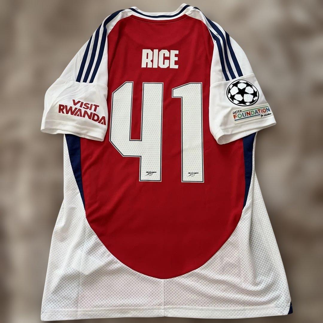 24/25アーセナル　1stユニフォーム　ライス　CL仕様　XLサイズ　紙タグ付