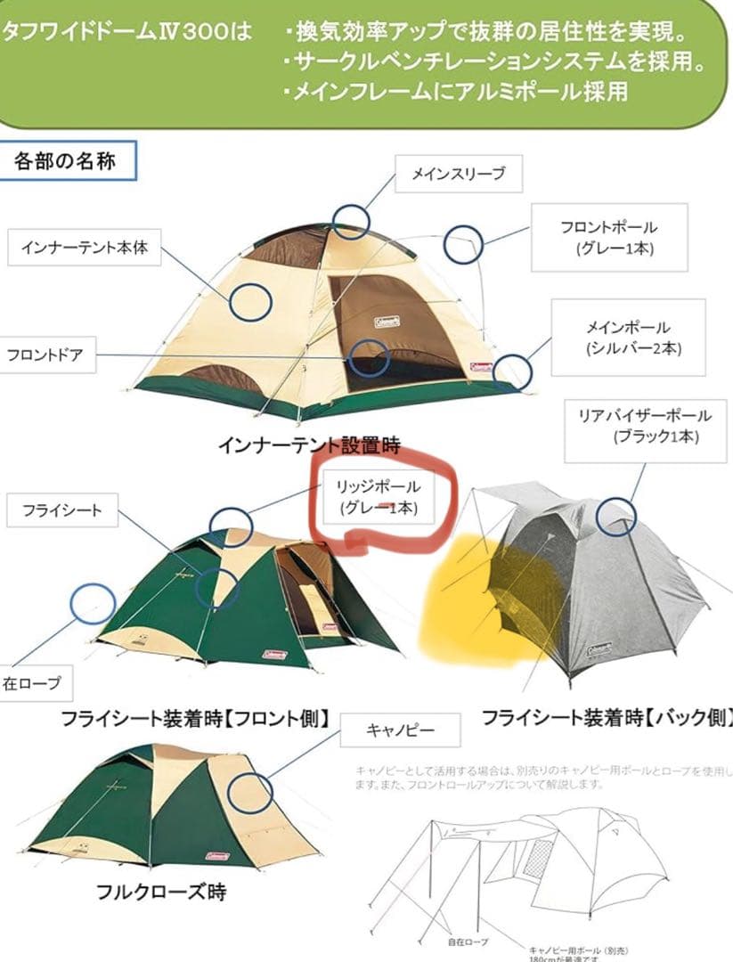 コールマン　タフワイドドームⅣ/300 スタートキット