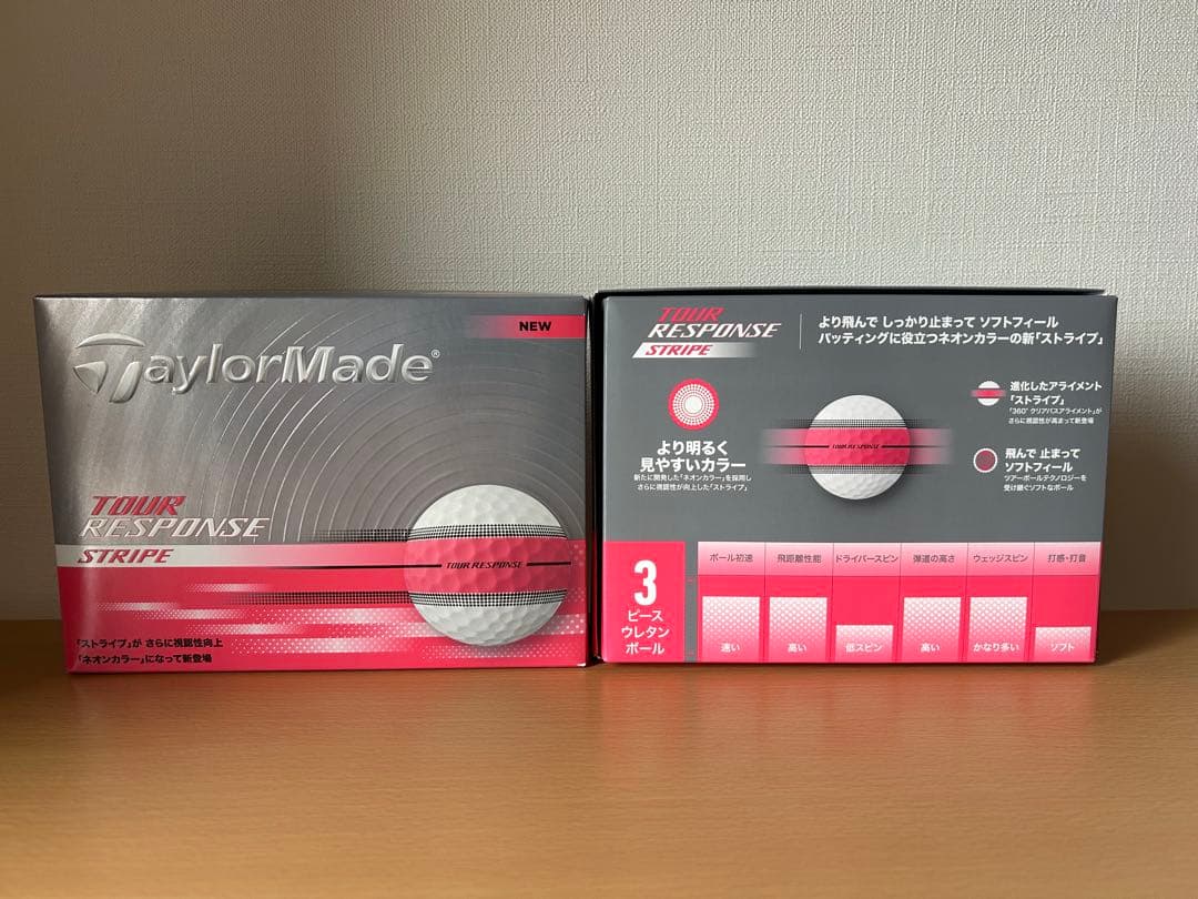 テーラーメイド ツアーレスポンス ストライプ ゴルフボール 3箱 ネオンイエロー