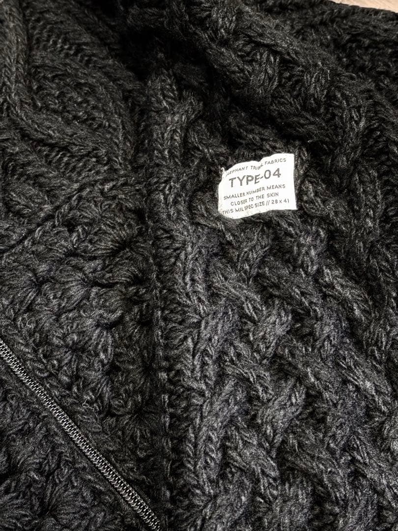 新品　エレファントトライバルファブリックス　Chaos Aran Knit 黒