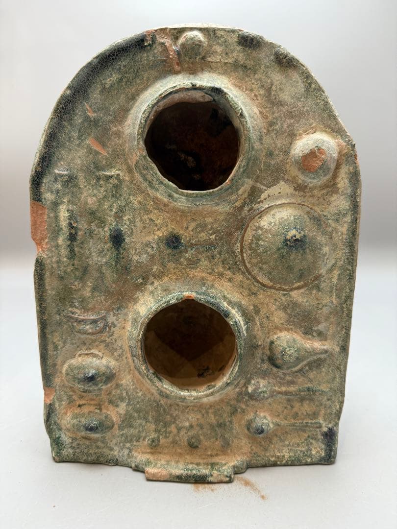 DT666 中国美術 漢緑釉 竈門 台所 置物 古陶磁