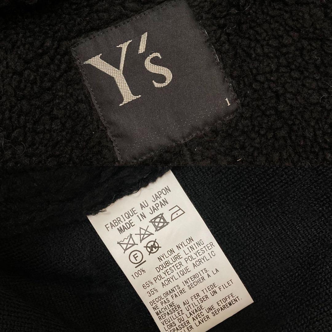 Y's ワイズ 美品 19AW ナイロンツイル 裏ボア フーディーコート 黒1