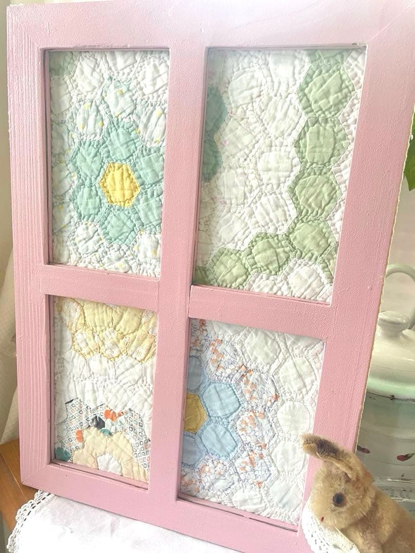 まろ様確認用になります。アンティークキルト窓枠フレームリバーシブル·͜· ♡