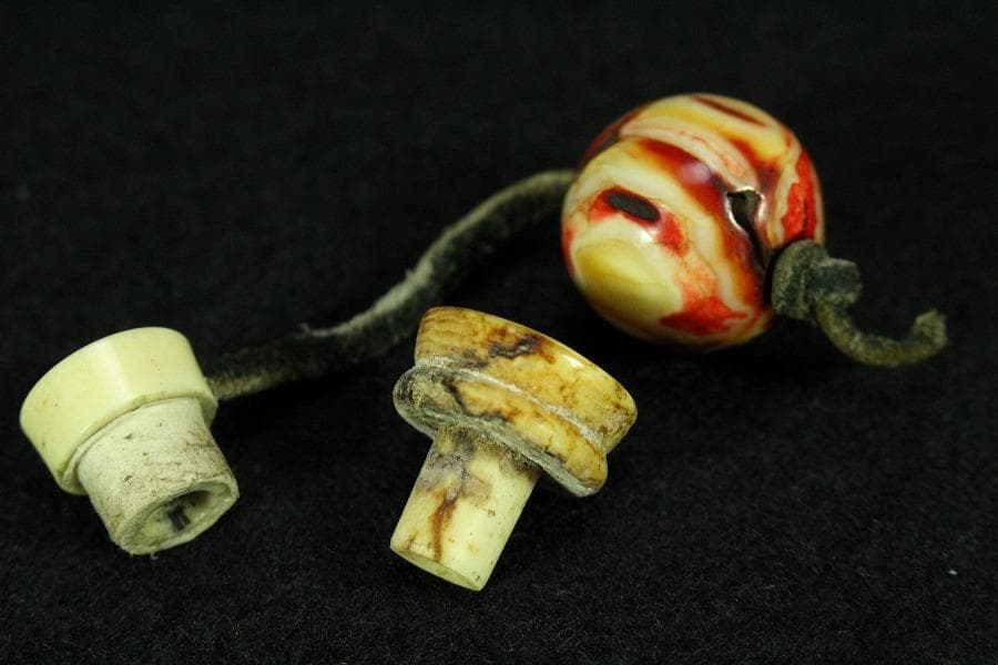 古美術 斑竹 鶴天 根付 提げ物 時代物(K-BB488)